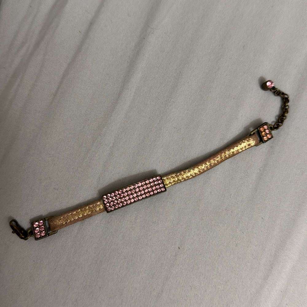 Leather Swarovski crystal bracelet💖